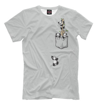 Мужская футболка Кармашек с пандами
