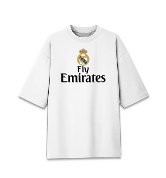 Женская Хлопковая футболка оверсайз Форма Реал Мадрид