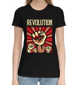 Женская Хлопковая футболка Революция