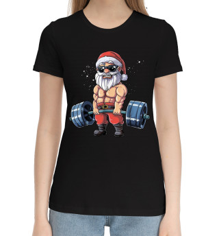 Женская хлопковая футболка Power Santa