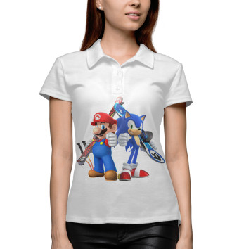 Женское Поло Mario and Sonic