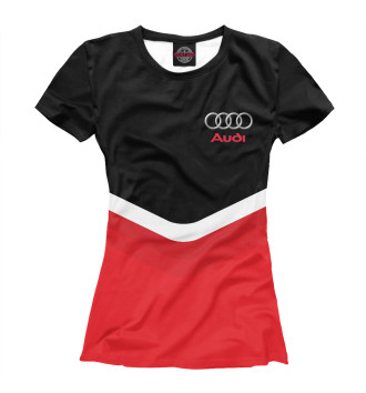 Женская Футболка Audi Black & Red