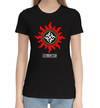 Женская хлопковая футболка Мощный символ Духобор