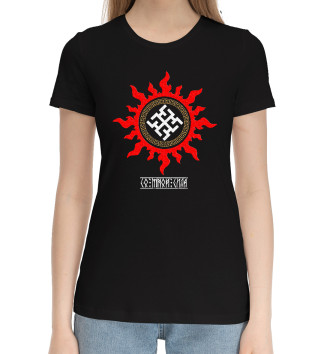 Женская Хлопковая футболка Мощный символ Духобор