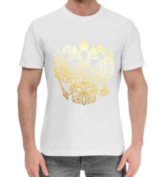 Мужская Хлопковая футболка Герб России