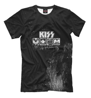 Мужская футболка Kiss лого участников