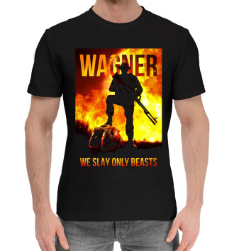Мужская Хлопковая футболка Wagner we slay only beasts