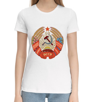 Женская Хлопковая футболка Белорусская ССР