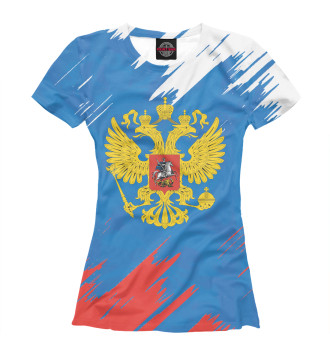 Женская Футболка Флаг и герб России