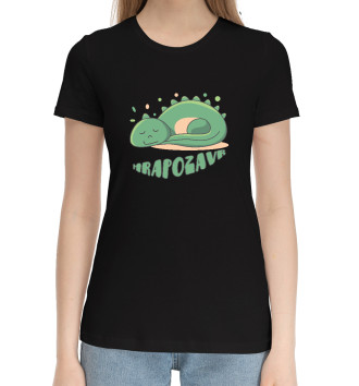 Женская Хлопковая футболка Храпозавр