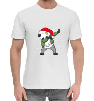 Мужская хлопковая футболка DAB панда дед мороз