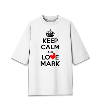 Женская Хлопковая футболка оверсайз Будь спокоен и люби Марка