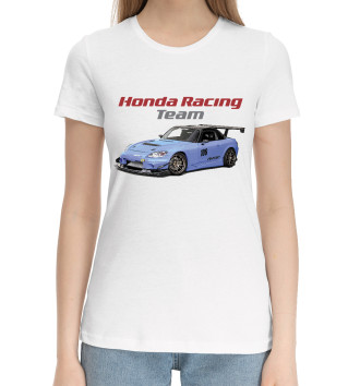 Женская Хлопковая футболка Honda S2000 Motorsport