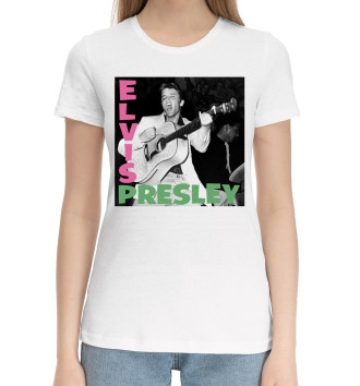 Женская Хлопковая футболка Elvis Presley - Элвис Пресли