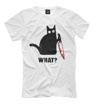 Женская футболка Кот с ножом