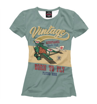 Женская Футболка Vintage Aeroplanes