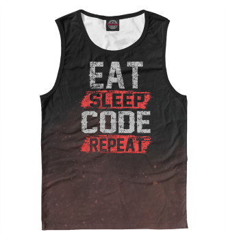 Майка для мальчиков Eat sleep code repeat