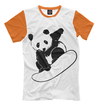 Мужская Футболка Panda Snowboarder