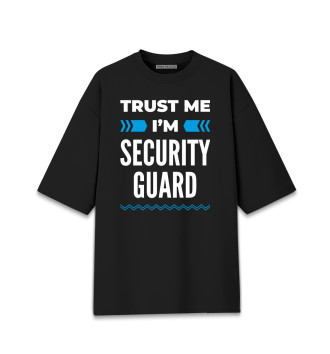 Мужская Хлопковая футболка оверсайз Trust me I'm Security guard