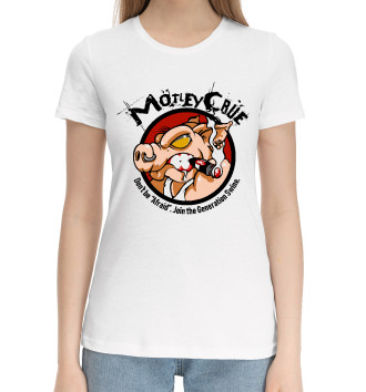 Женская Хлопковая футболка Motley Crue