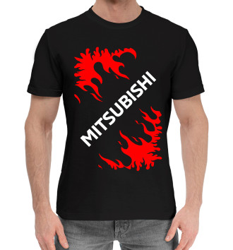 Мужская Хлопковая футболка Митсубиси - Огонь