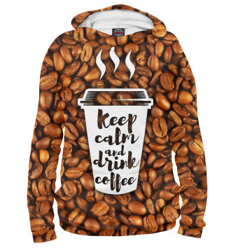 Худи для девочек Keep calm fnd drink coffee