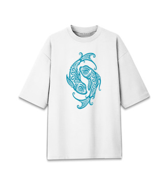 Женская Хлопковая футболка оверсайз Зодиак - Рыбы