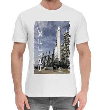 Мужская Хлопковая футболка Space X Илона Маска