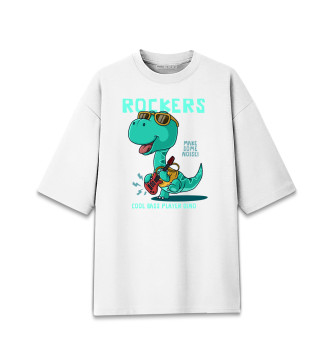 Женская Хлопковая футболка оверсайз Динозавры