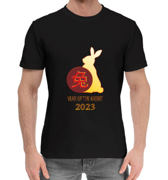 Мужская Хлопковая футболка Китайский кролик