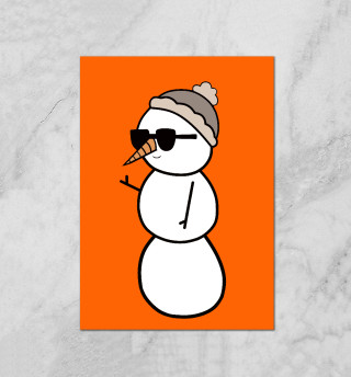 Плакат Крутой снеговик