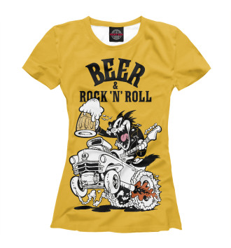 Женская Футболка Beer & Rock 'n' Roll