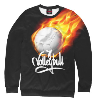 Мужской Свитшот Волейбольный мяч в огне