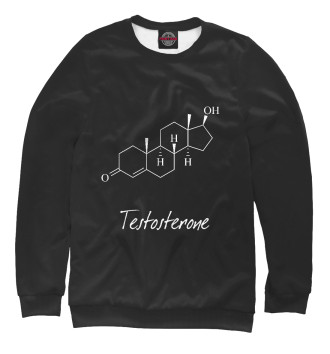 Свитшот для девочек Химия Тестостерон черный фон+надпись