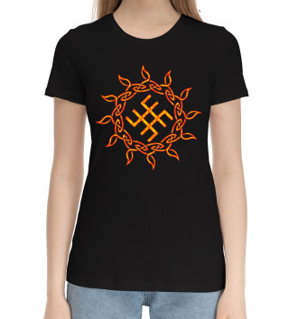 Женская Хлопковая футболка Славянский символ Сварог