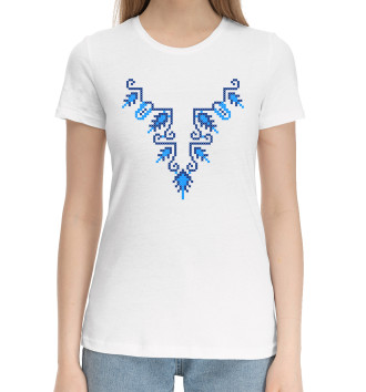 Женская Хлопковая футболка Славянский, узор,  орнамент