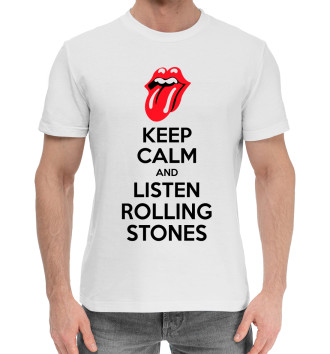 Мужская Хлопковая футболка Слушай Rolling Stones
