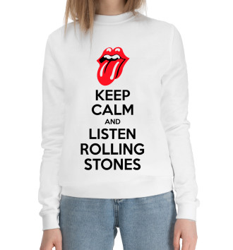 Женский Хлопковый свитшот Слушай Rolling Stones