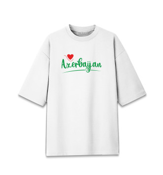 Женская Хлопковая футболка оверсайз Love Azerbaijan
