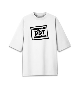 Мужская Хлопковая футболка оверсайз ДДТ лого