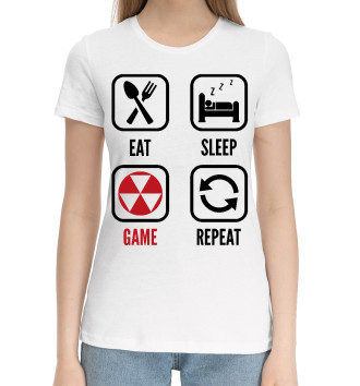 Женская Хлопковая футболка Fallout Routine