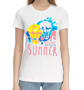 Женская Хлопковая футболка Summer