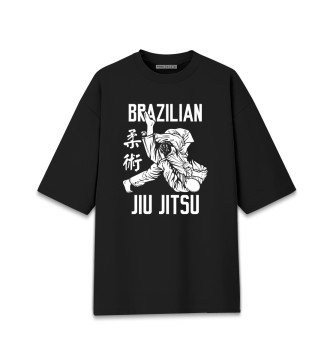 Мужская Хлопковая футболка оверсайз Бразильское джиу-джитсу