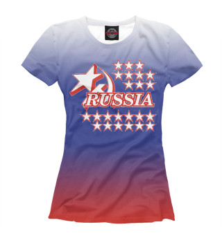 Женская футболка Russia (звёзды)