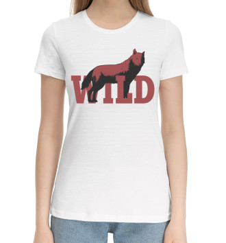 Женская Хлопковая футболка Wild