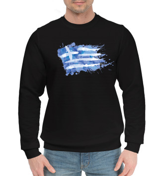 Мужской Хлопковый свитшот Греческий флаг Splash