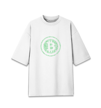 Женская Хлопковая футболка оверсайз Bitcoin / Биткоин