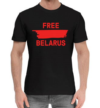 Мужская Хлопковая футболка Free Belarus