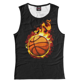 Майка для девочек Баскетбольный мяч в огне