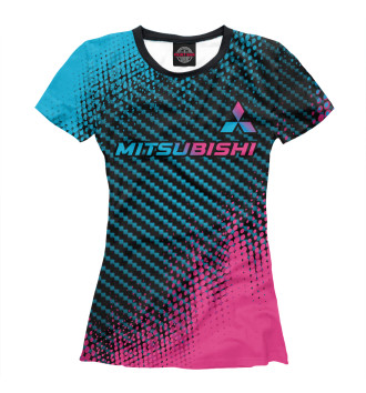 Футболка для девочек Mitsubishi Neon Gradient цветные полосы